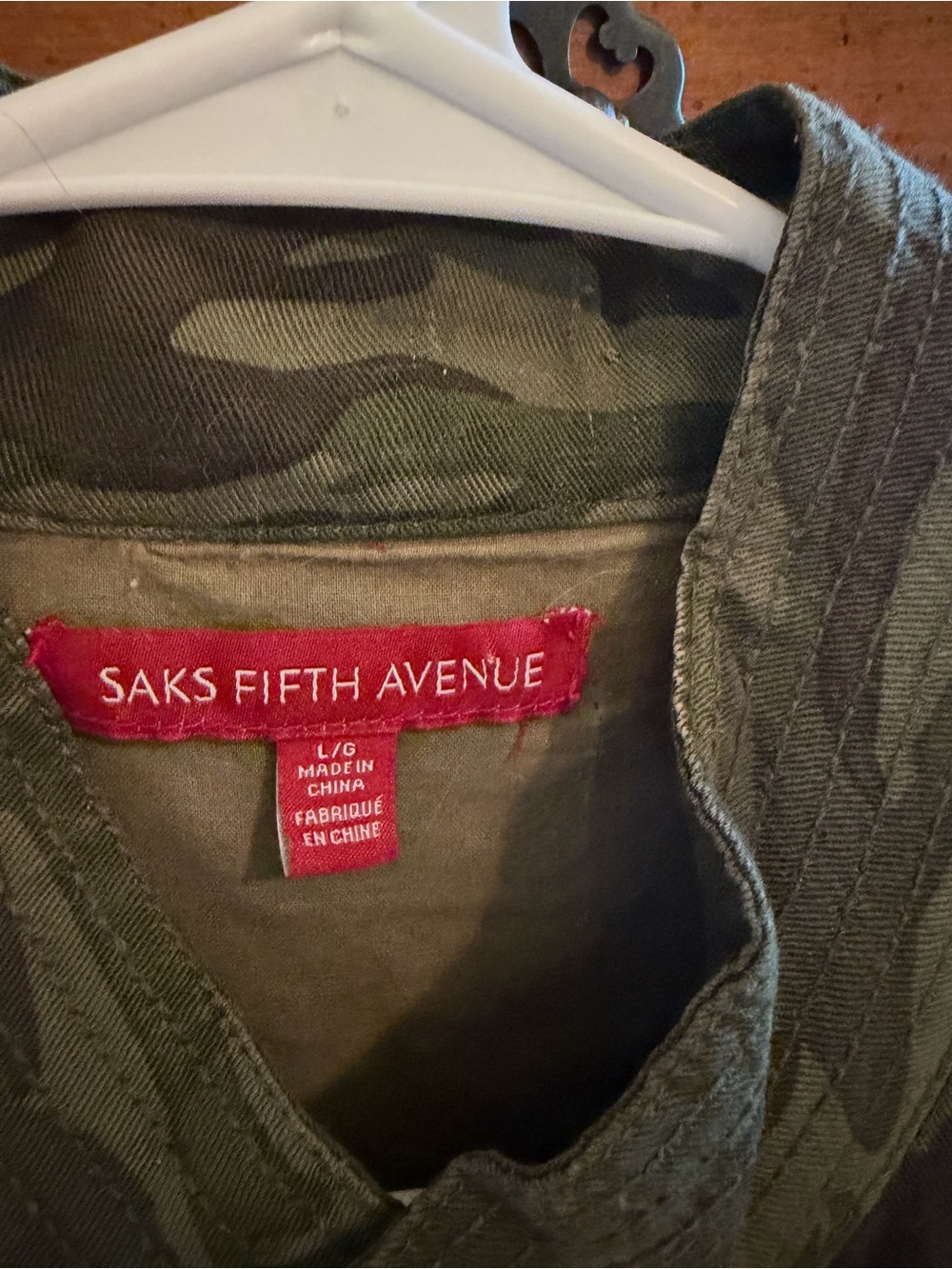 Saks Fifth Avenue Green Camo Utility Shirt - Picture 3 of 4